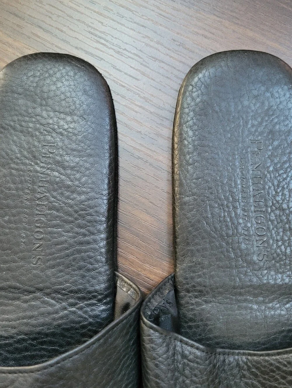 Penhaligon's Leather Slip On Bedroom Slippers Mens Size Large Comfort Luxury